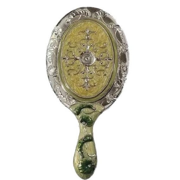 Jeweled Hand Held Vanity Mirror Ornate EUC - Picture 2 of 8